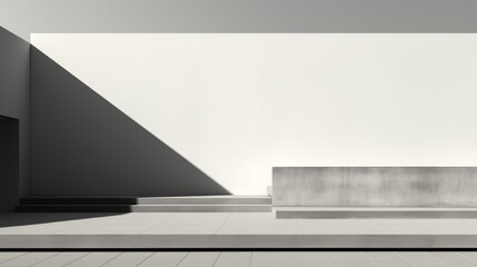 A concrete structure with a large shadow.