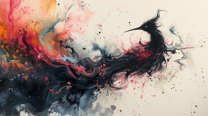 Playful ink splatters metamorphose into fantastical creatures, inviting viewers into a whimsical...
