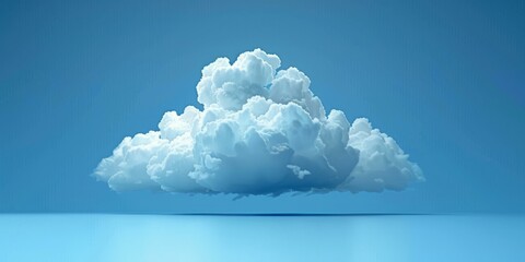 b'Fluffy white cloud floating in a blue sky' - obrazy, fototapety, plakaty