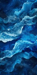 b'Blue and white abstract painting' - obrazy, fototapety, plakaty