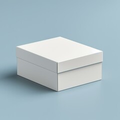 Fototapeta premium b'3d rendering of a white cardboard box on a blue background'