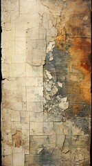 b'An old paper with torn edges and a dark background.'
