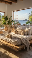 Obraz premium b'Modern coastal home bedroom interior design'