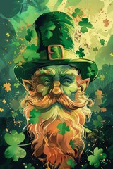 b"Leprechaun illustration for St Patrick's Day"