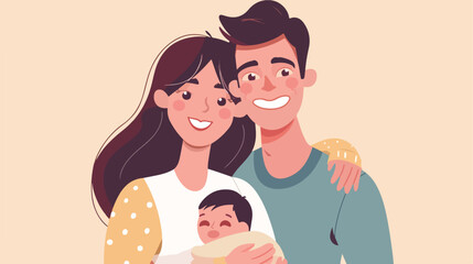 Happy parents - concept illustration of a couple hold