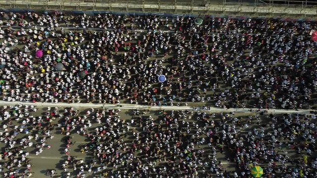 aerial view of march for Jesus 2023.