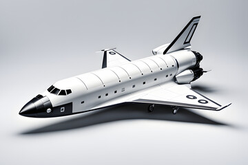modern spaceship or Rocket Launch Illustration isolated on white