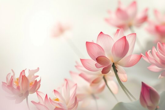 Flying lotus flowers border blossom nature petal.