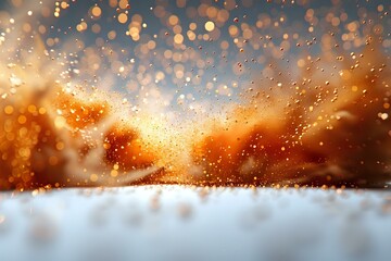 High-Contrast Explosion of Golden-Brown Particles