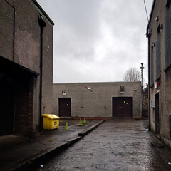 The buildings of a power sub station