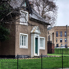 A small cottage near a park
