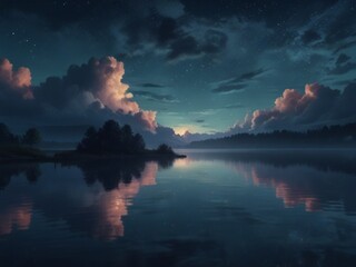밤 호수
