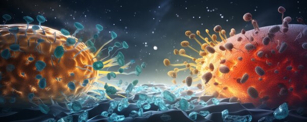 Artistic rendering of two alien entities engaged in a hostile takeover