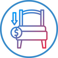 Hotel Cost Icon Style