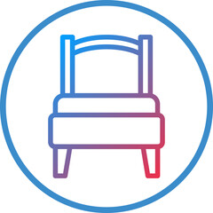 Single Bed Room Icon Style