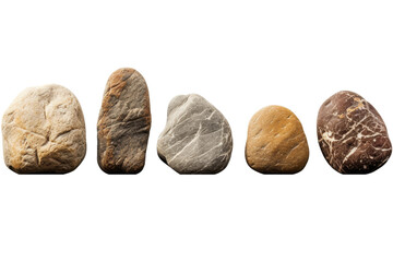 Obraz premium Spectrum Stones: A Vibrant Display. On a White or Clear Surface PNG Transparent Background.