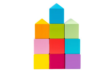 Rainbow Tower of Creativity. On a White or Clear Surface PNG Transparent Background.