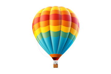 Naklejka premium The Majestic Dance of a Multicolored Hot Air Balloon. On a White or Clear Surface PNG Transparent Background.