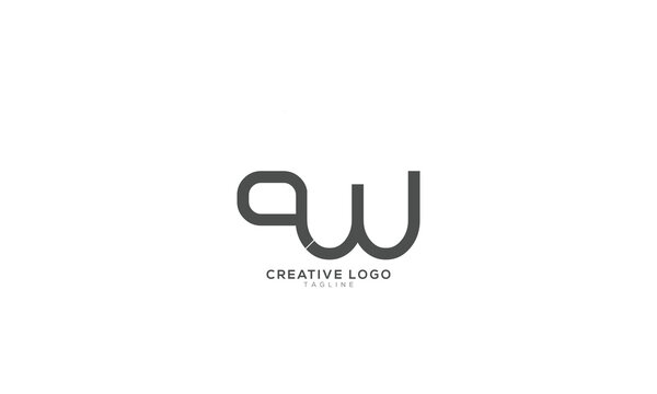 QW 9W Abstract initial monogram letter alphabet logo design
