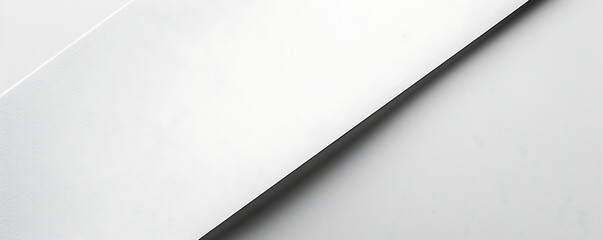 White paper minimalistic presentation background. Top view, flat lay with copy space for text