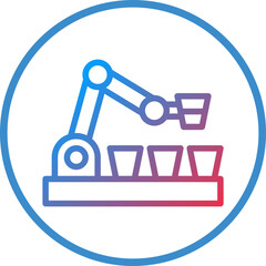 Robot Barista Icon Style