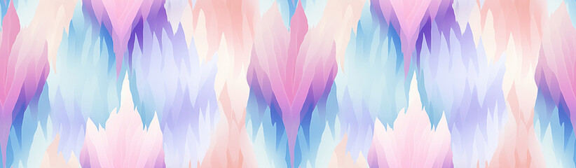 A watercolor painting with pink, purple, and blue hues. ikat pattern. pastel color.
