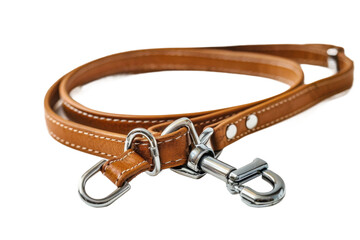 Dog Leash and Collar Displayed On Transparent Background.