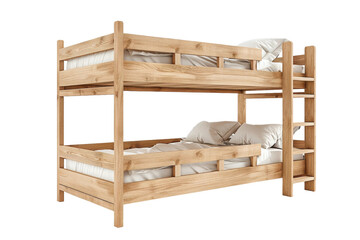 Dormitory Bunk Bed On Transparent Background.