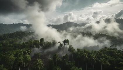 deforestation in tropical regions influencing how water vapor forms over the earth reducing rainfall ai generation