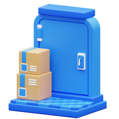 3d illustration delivery arrives at the destination address