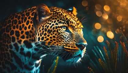 leopard animal abstract wallpaper contrast background panthera in vivid colors generative ai