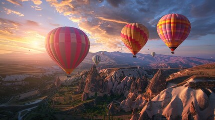 Air balloons flying in the sky