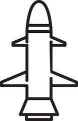 Guided Missile Line Icon