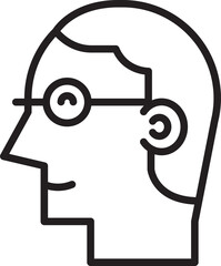 Male Head Avatar Line Art