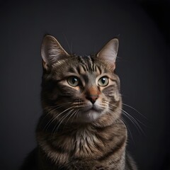 Cat on dark background
