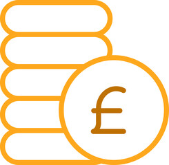 Stack of Pound Money Coins Icon