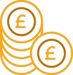 Stack of Pound Money Coins Icon