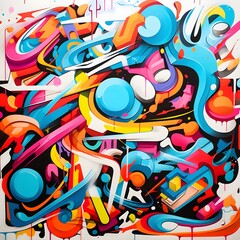 Graffiti Fusion: Vibrant and dynamic graffiti-style art with a mix of colors and shapes