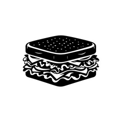 Sandwich Silhouette Illustration - Easy Graphic Enhancement, Minimallest Sandwich Vector

