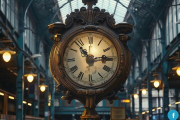 "Station Clock with Slow Hands"
