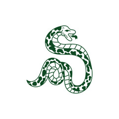 Naklejka premium Hand drawn vintage Snake illustration, Viper Snake logo design