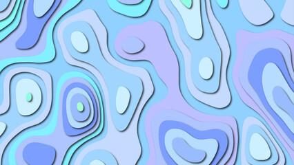  Blue waves decorative paper cut design, vector, illustration, Abstract Luxury blue paper cut background, Soft smooth lines curving abstract blue paper cut banner.