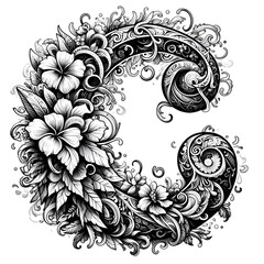 Floral Alphabet C