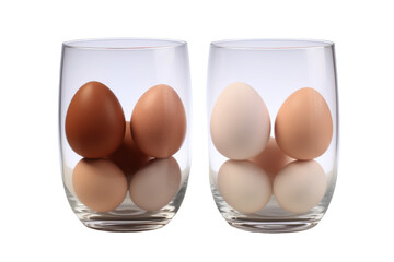 The Egg-ceptional Glass Duo. On a White or Clear Surface PNG Transparent Background.