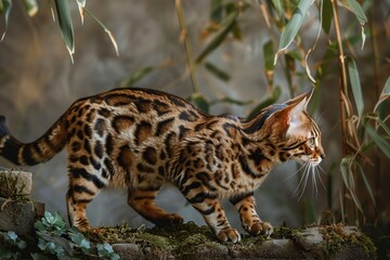 Fototapeta premium Captivating images of exotic cat breeds, emphasizing their unique characteristics and beauty, styled as a blend of documentary, editorial, and magazine photography