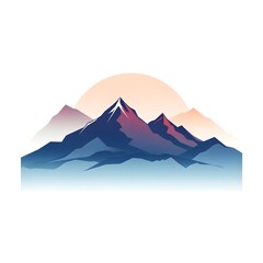 Minimalist Mountain Range: A simple and elegant outline of majestic mountains