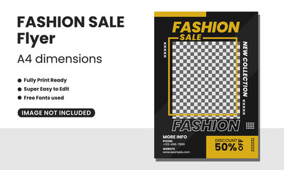 Fashion promo sale poster template invitation instagram post story template