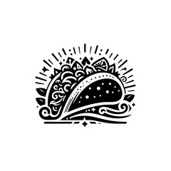 Taco Silhouette Illustration - Easy Graphic Enhancement, Minimallest Taco Vector

