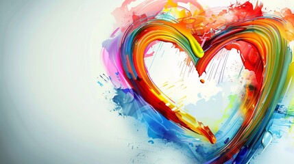 Abstract watercolor heart background