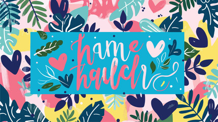 Mental health lettering poster or card template. Hand